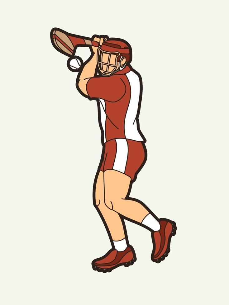 Hurling Sport Male Player Pose vector