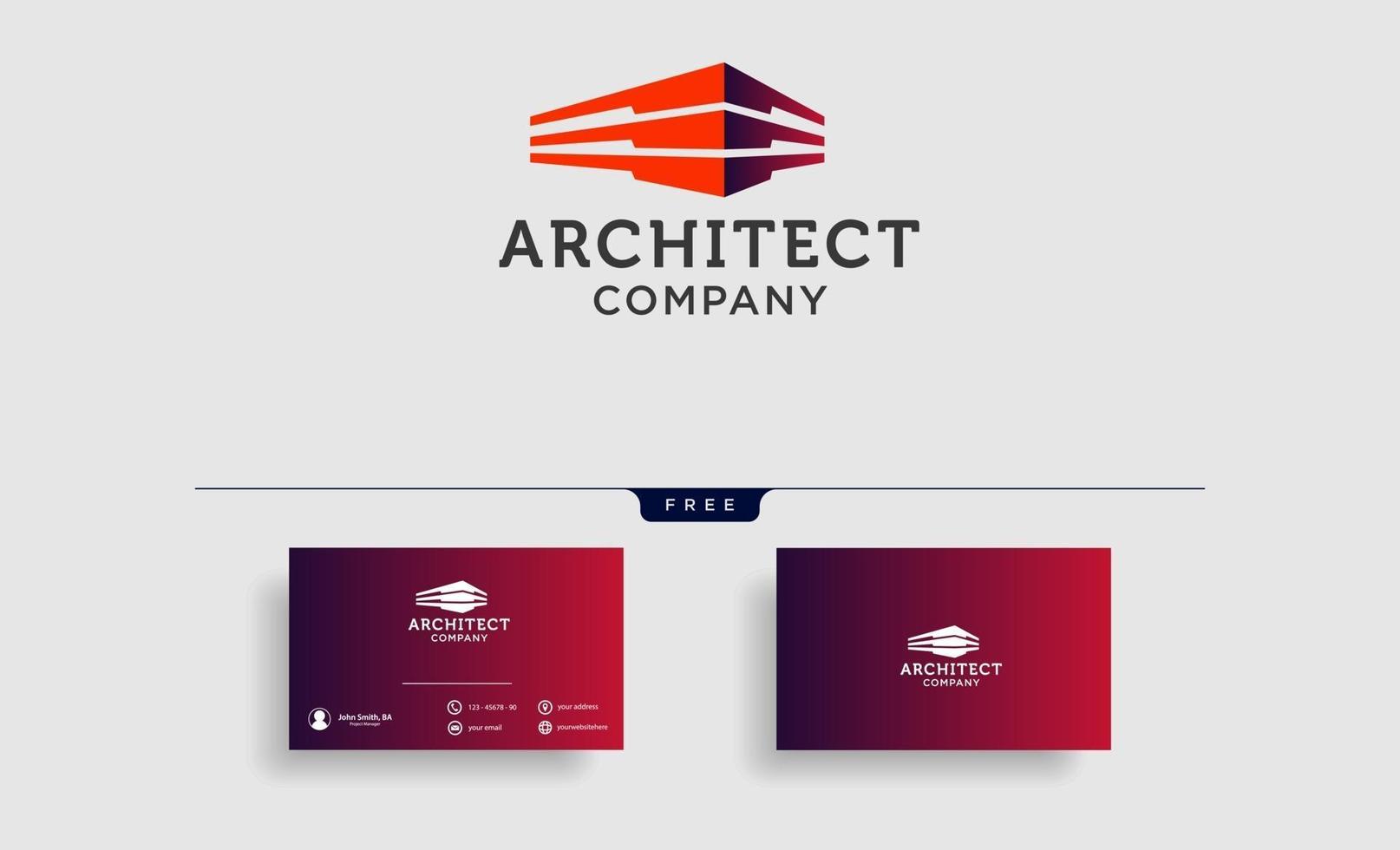 Vector flat construction company brand design template and Building business company and architect bureau insignia logo illustration isolated on white background Line art Vector