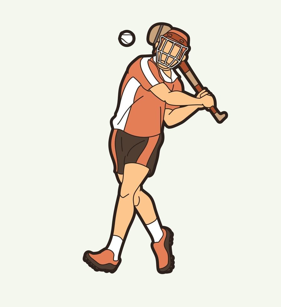 Hurling Sport Male Player Movement vector