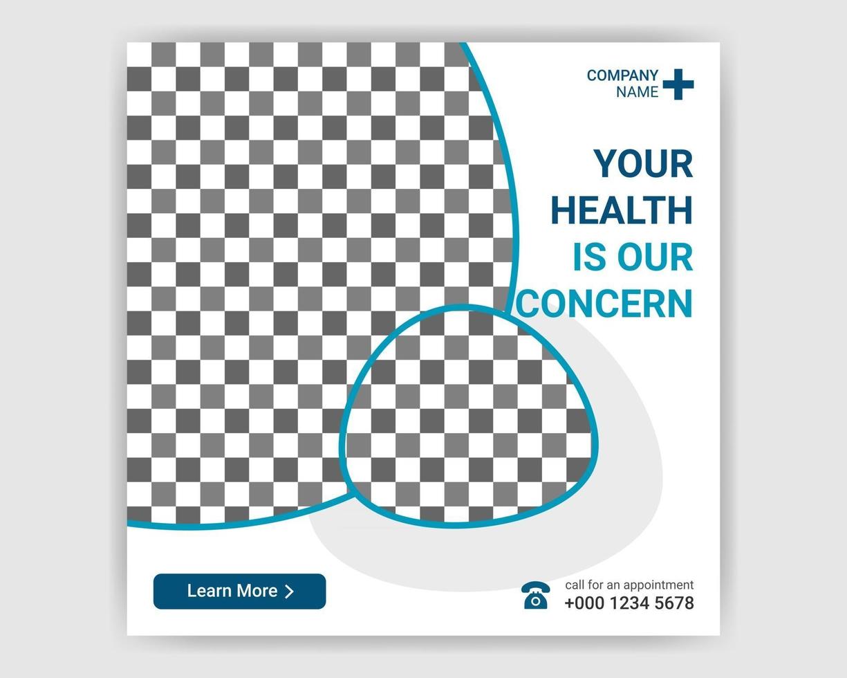 creative health care social media post template vector