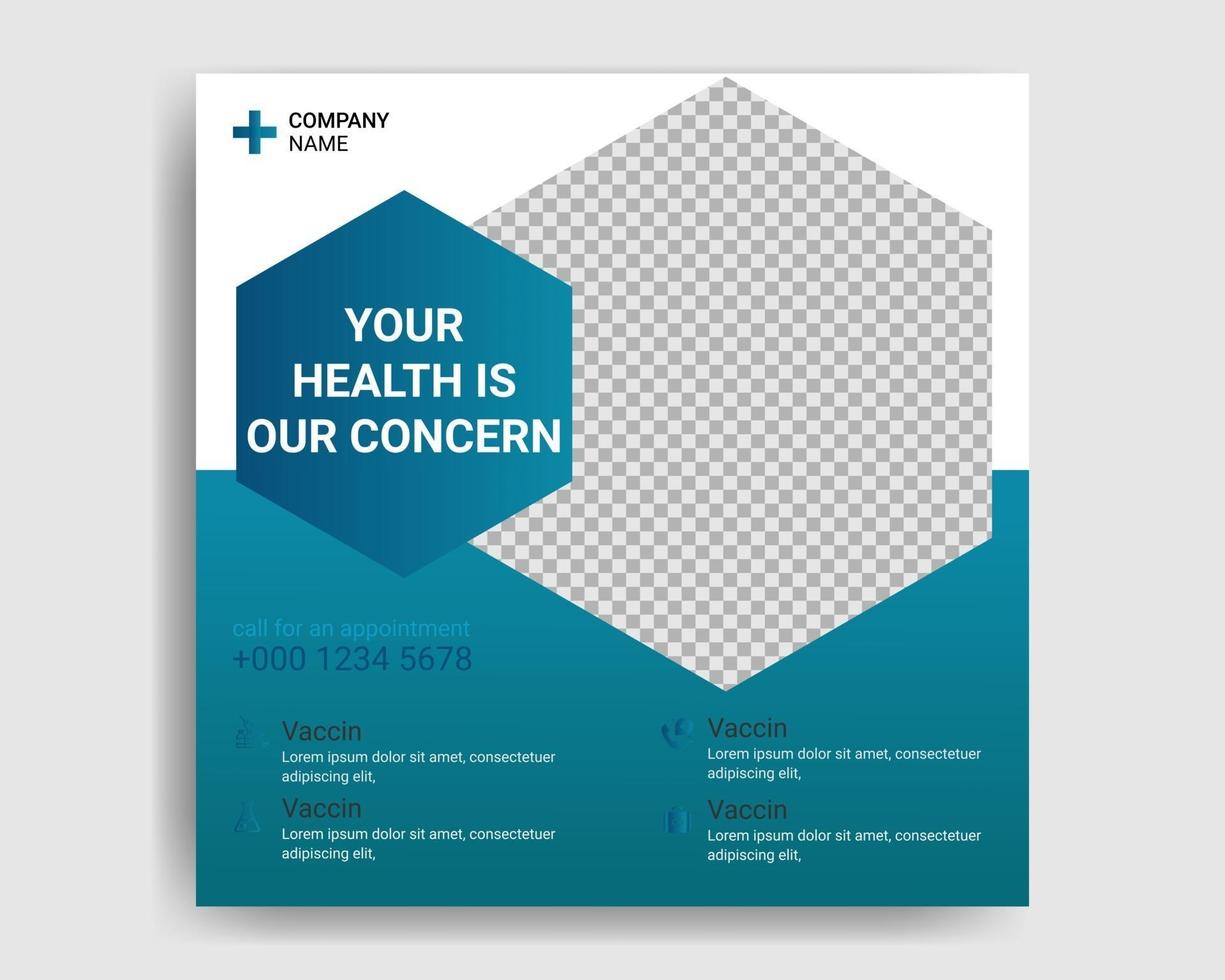 creative health care social media post template vector