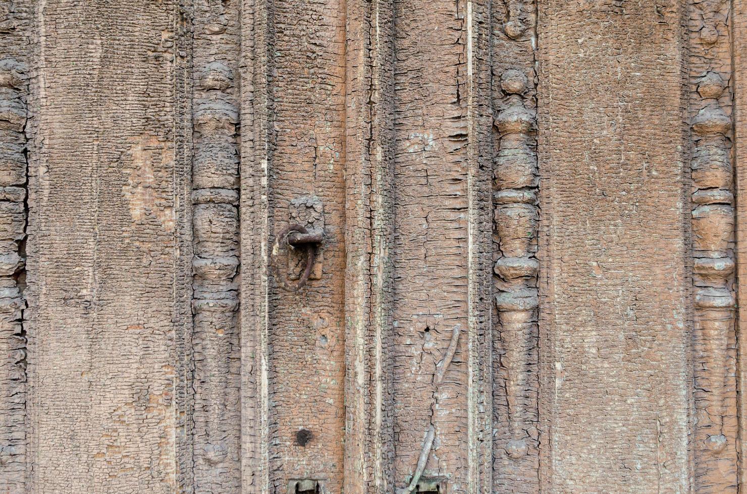 Vintage wooden door close up photo