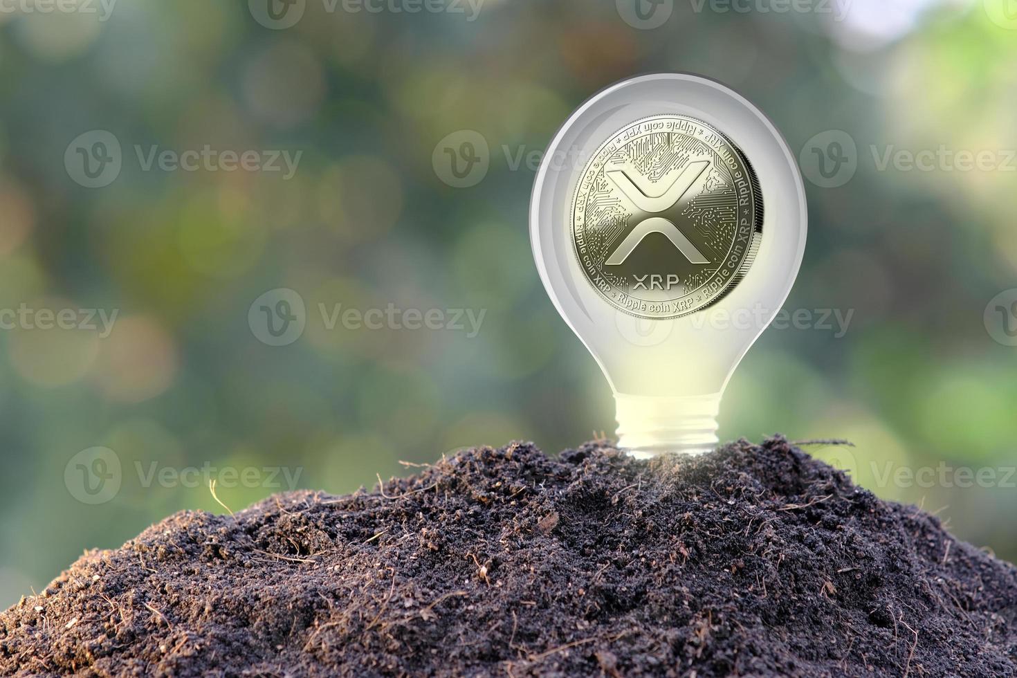 Cryptocurrency coin and digital currency money concept photo