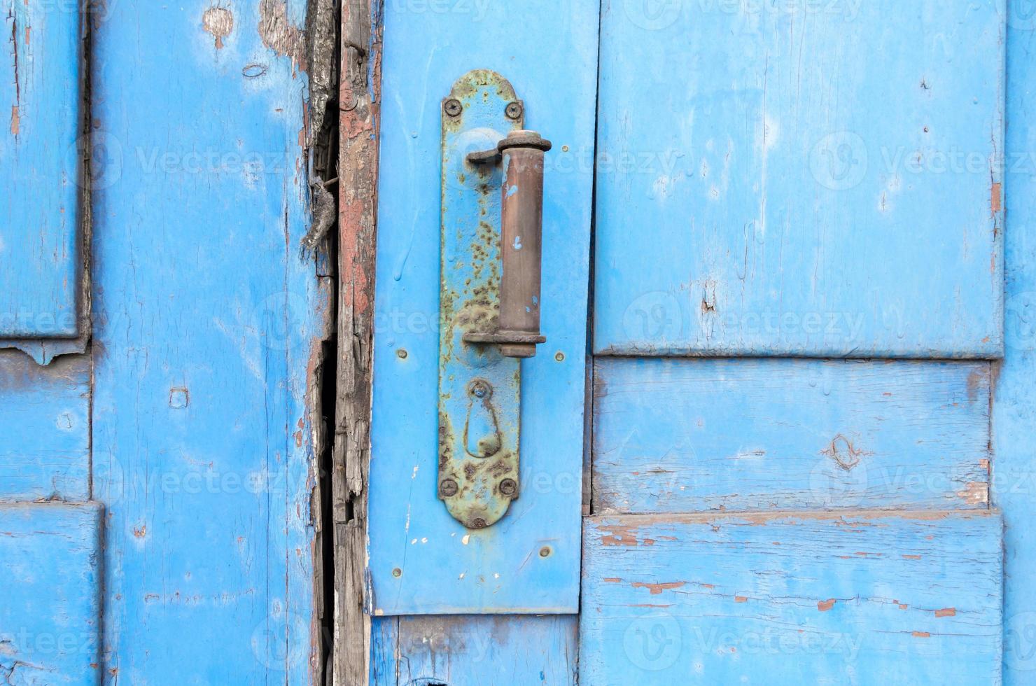 Vintage wooden door close up photo