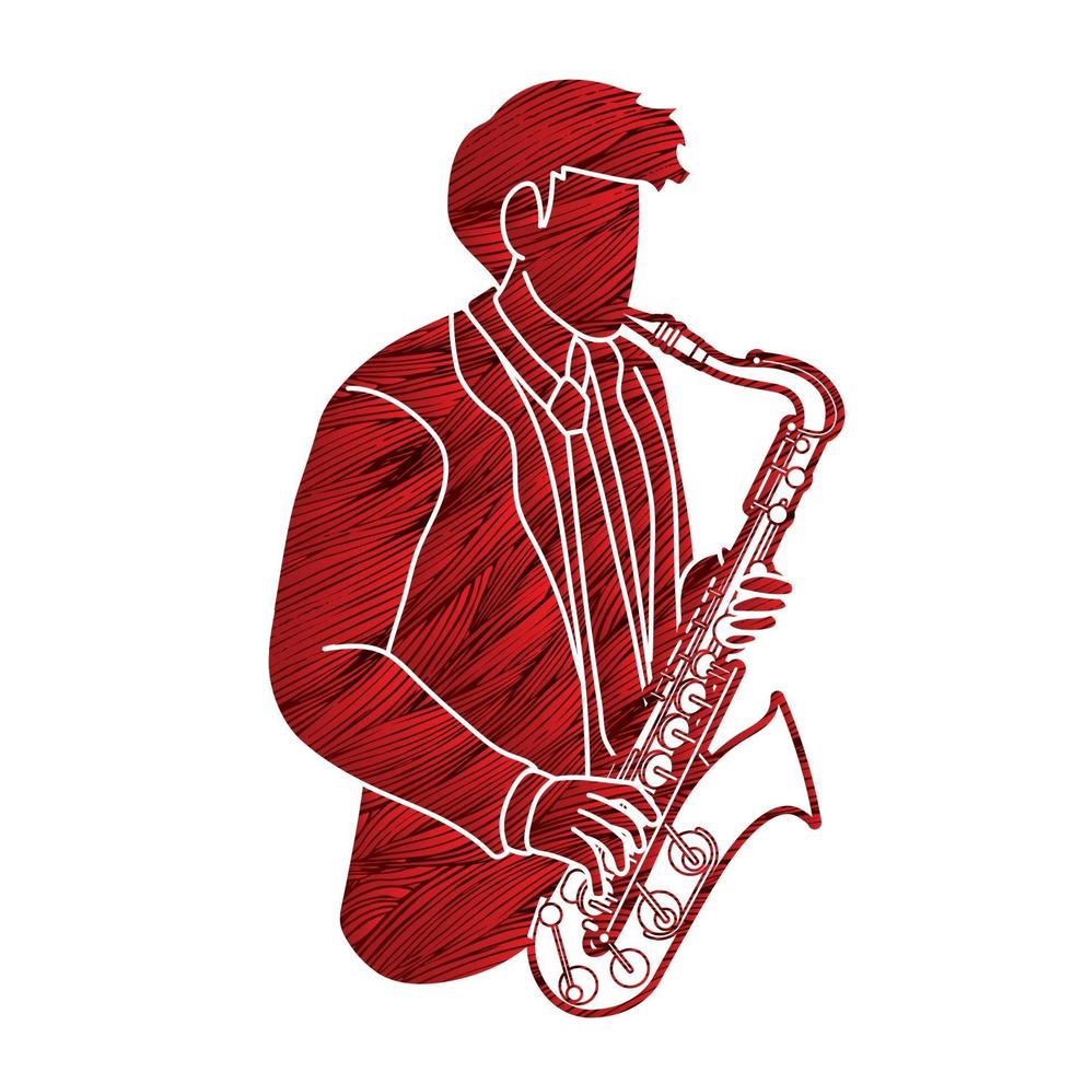 saxofonista músico orquesta vector