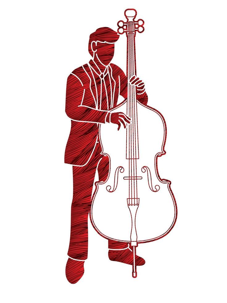 contrabajista músico orquesta vector