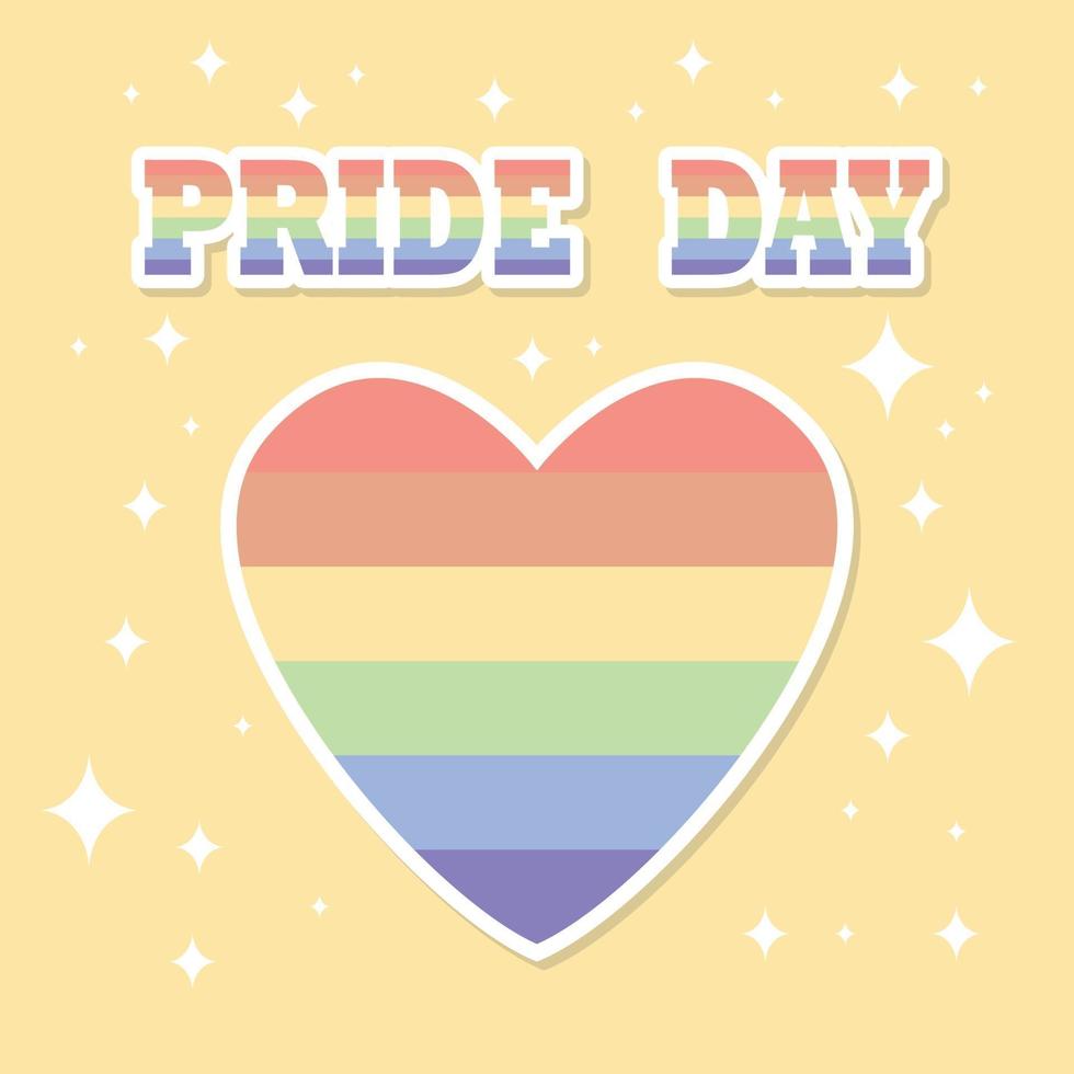 Rainbow heart in pastel shades pride day vector