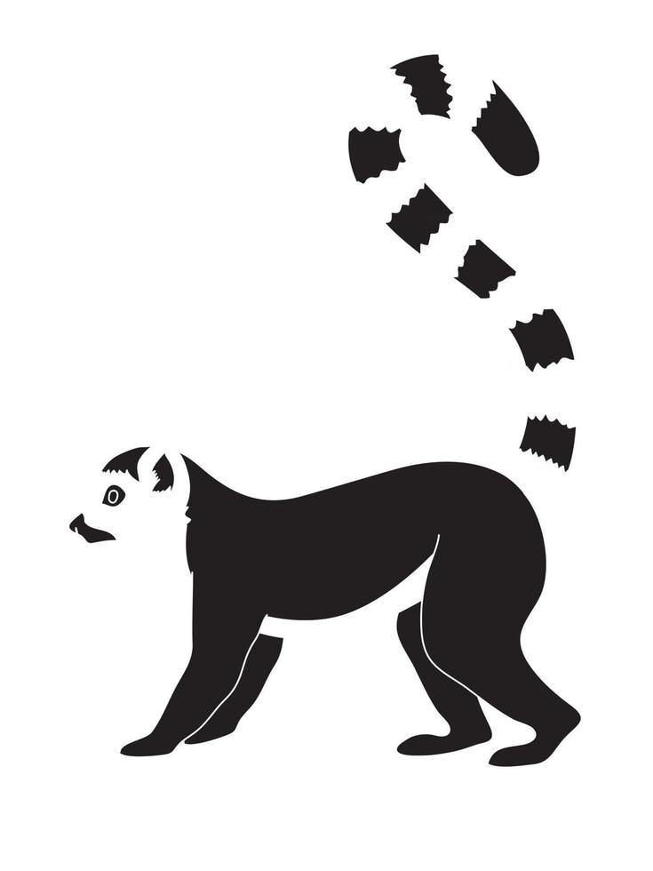 Silhouette Lemur Animal vector