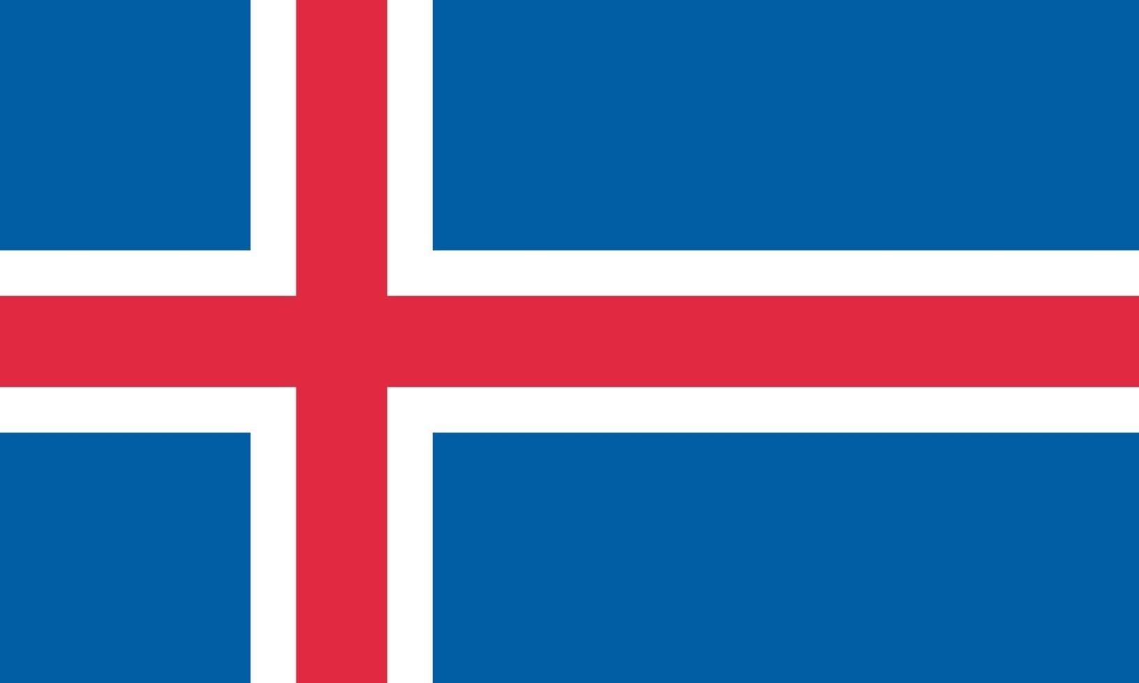 Vector illustration of the flag of Iceland