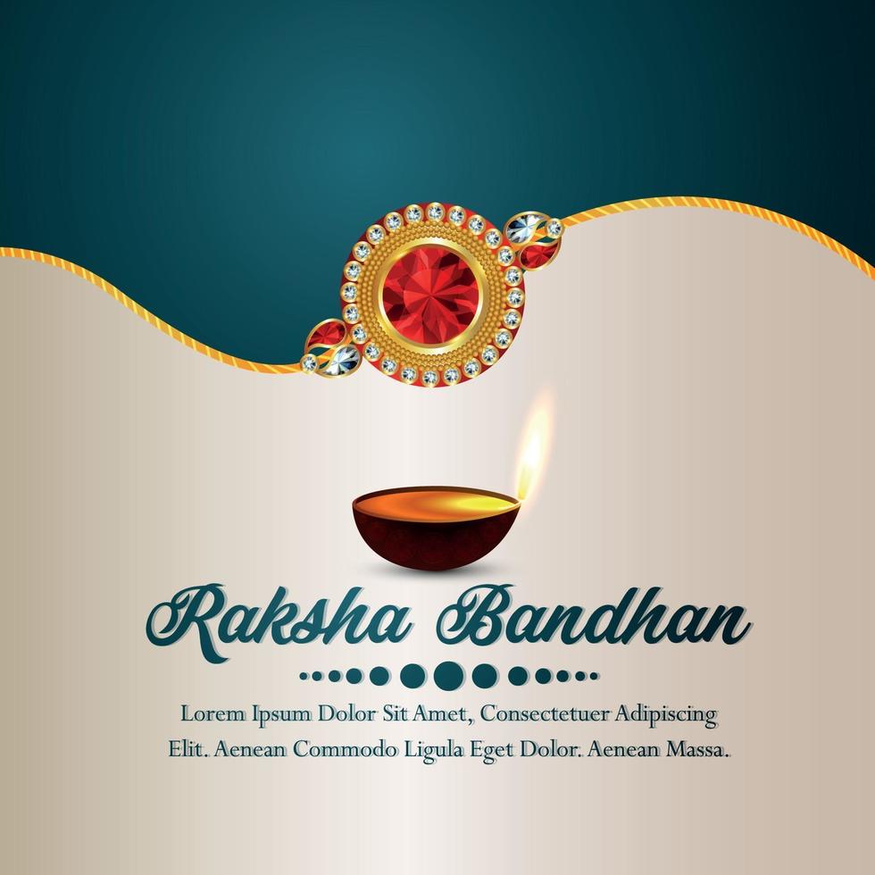 Ilustración vectorial de la tarjeta de felicitación del festival indio raksha bandhan feliz vector