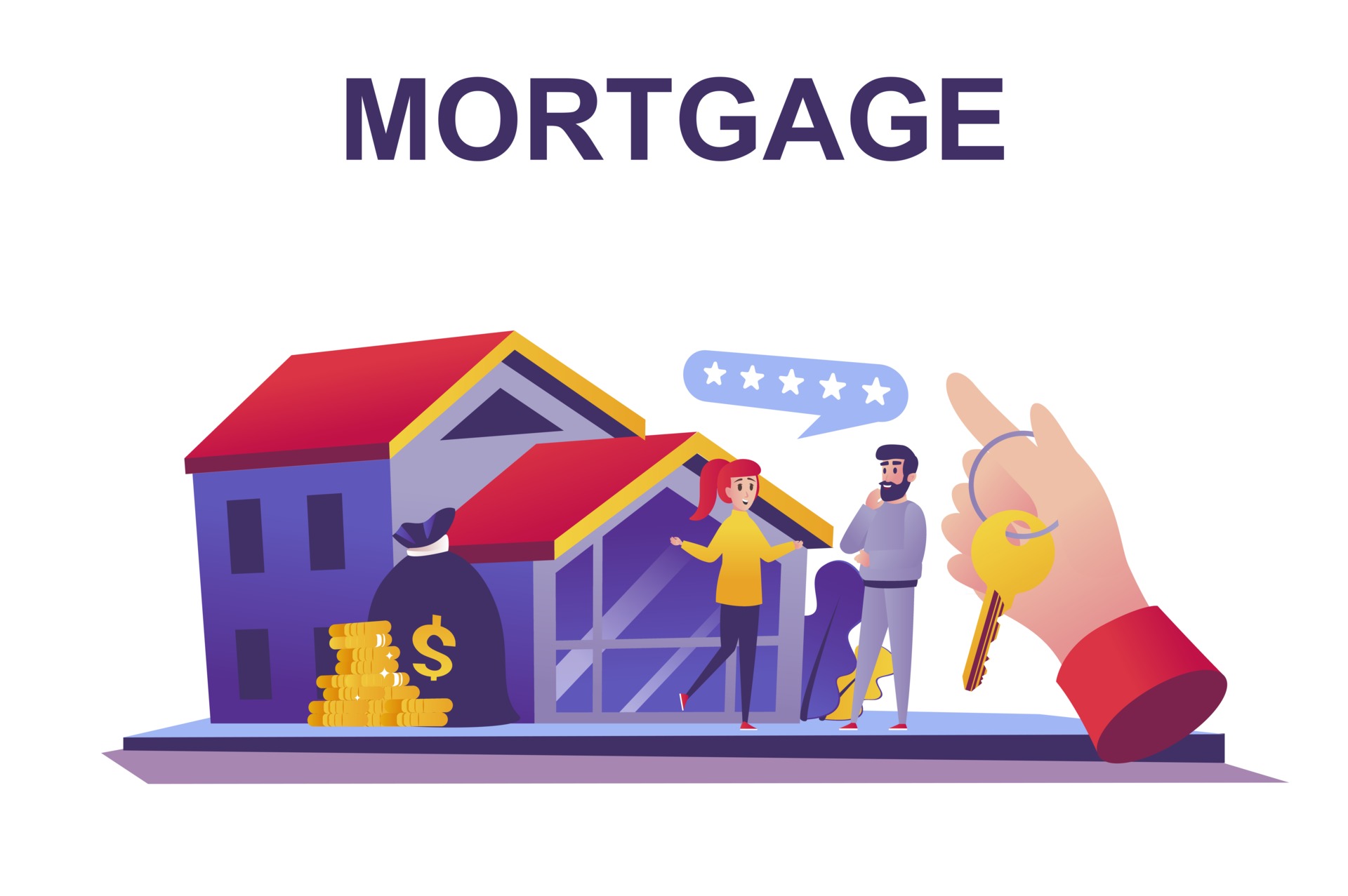 Mortgage loan web concept in flat style 2417916 Vector Art at Vecteezy