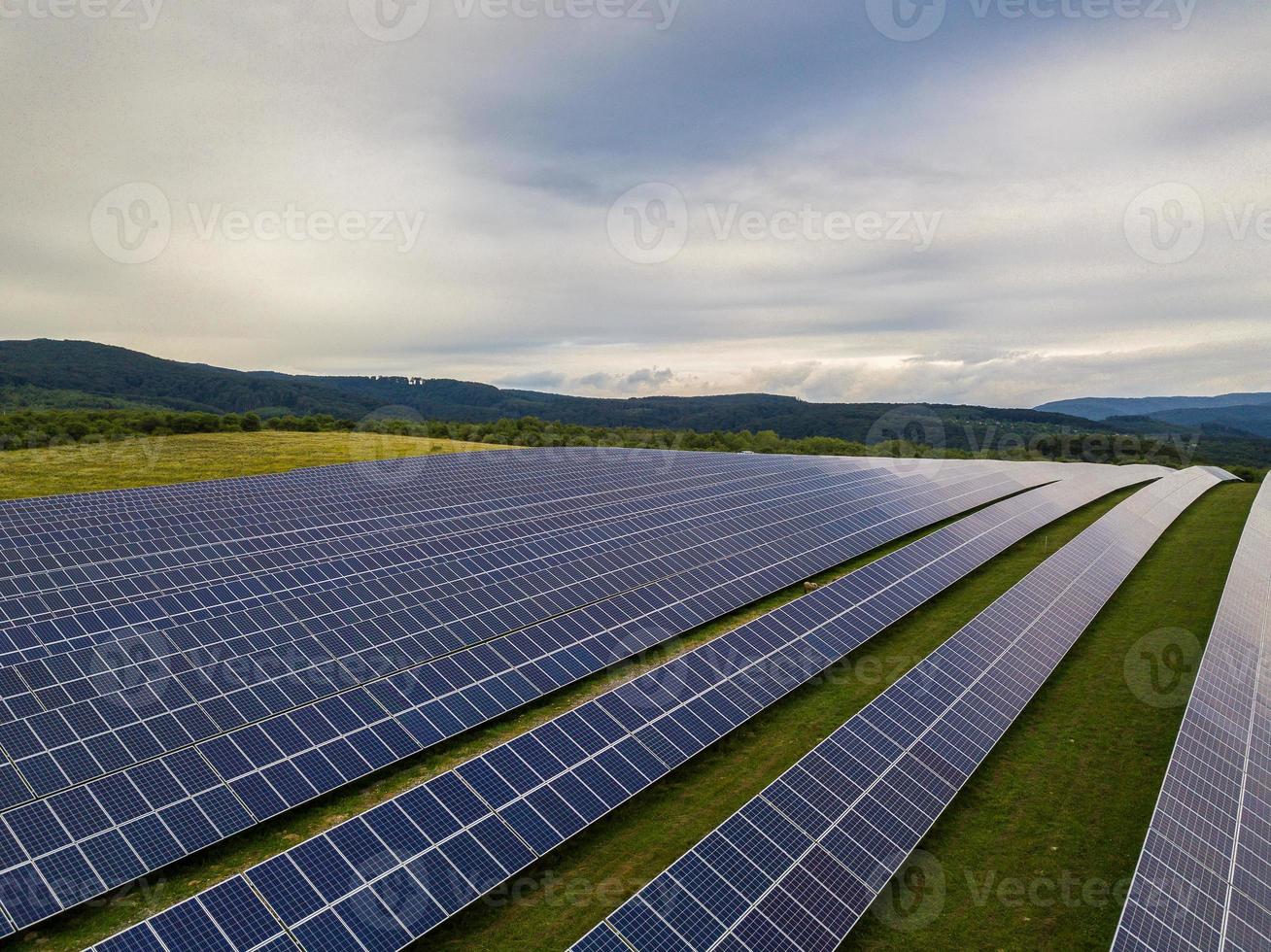 Solar power plant on a background of sky photo