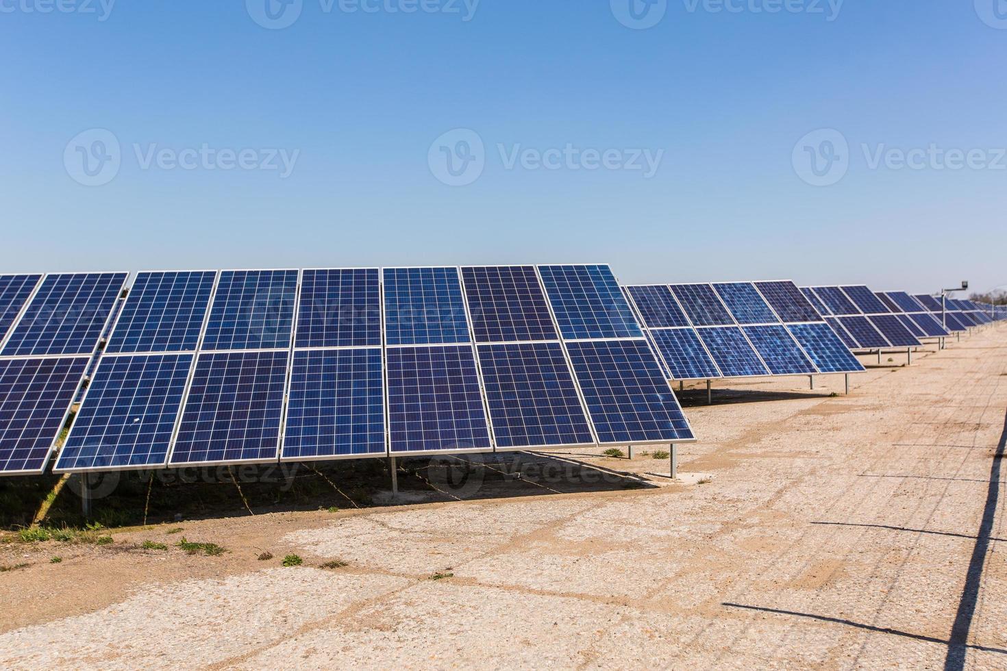 Solar power plant on a background of sky photo