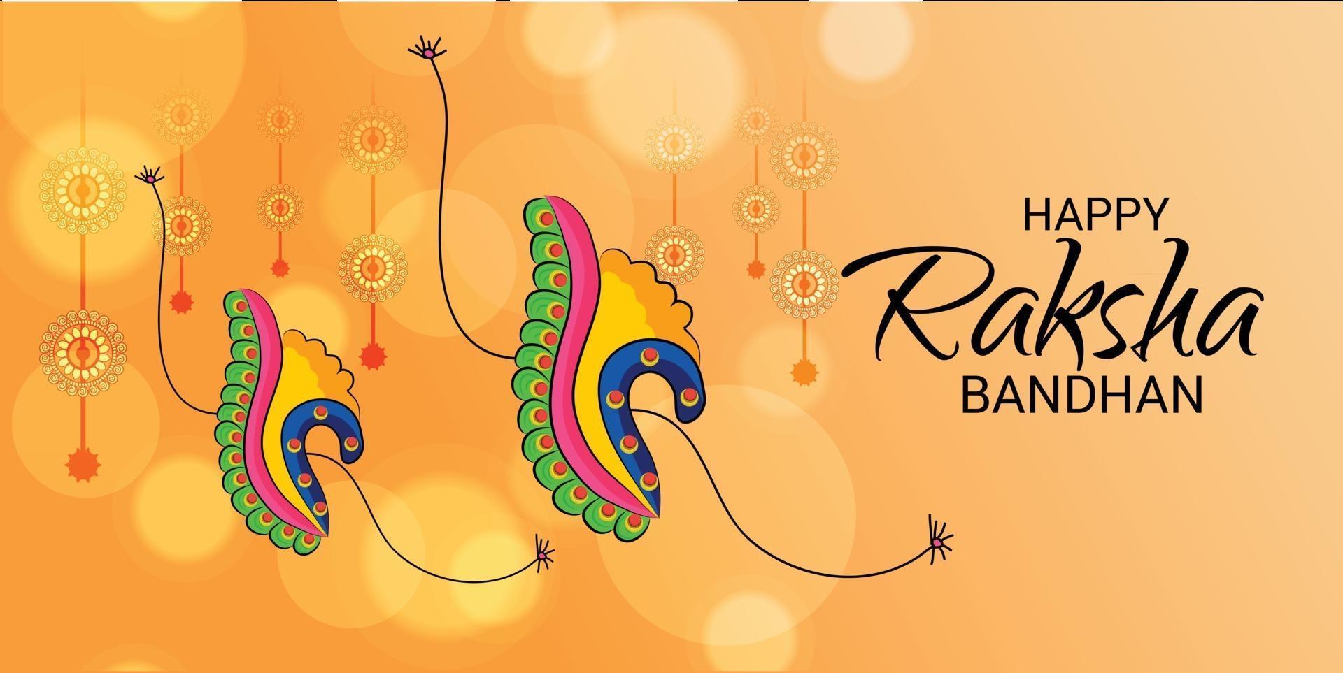 Vector illustration of a Background for Happy Raksha Bandhan Indian festival of sisters and brothers