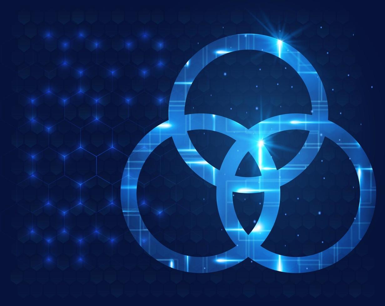 Three glowing overlapping circles abstract vector