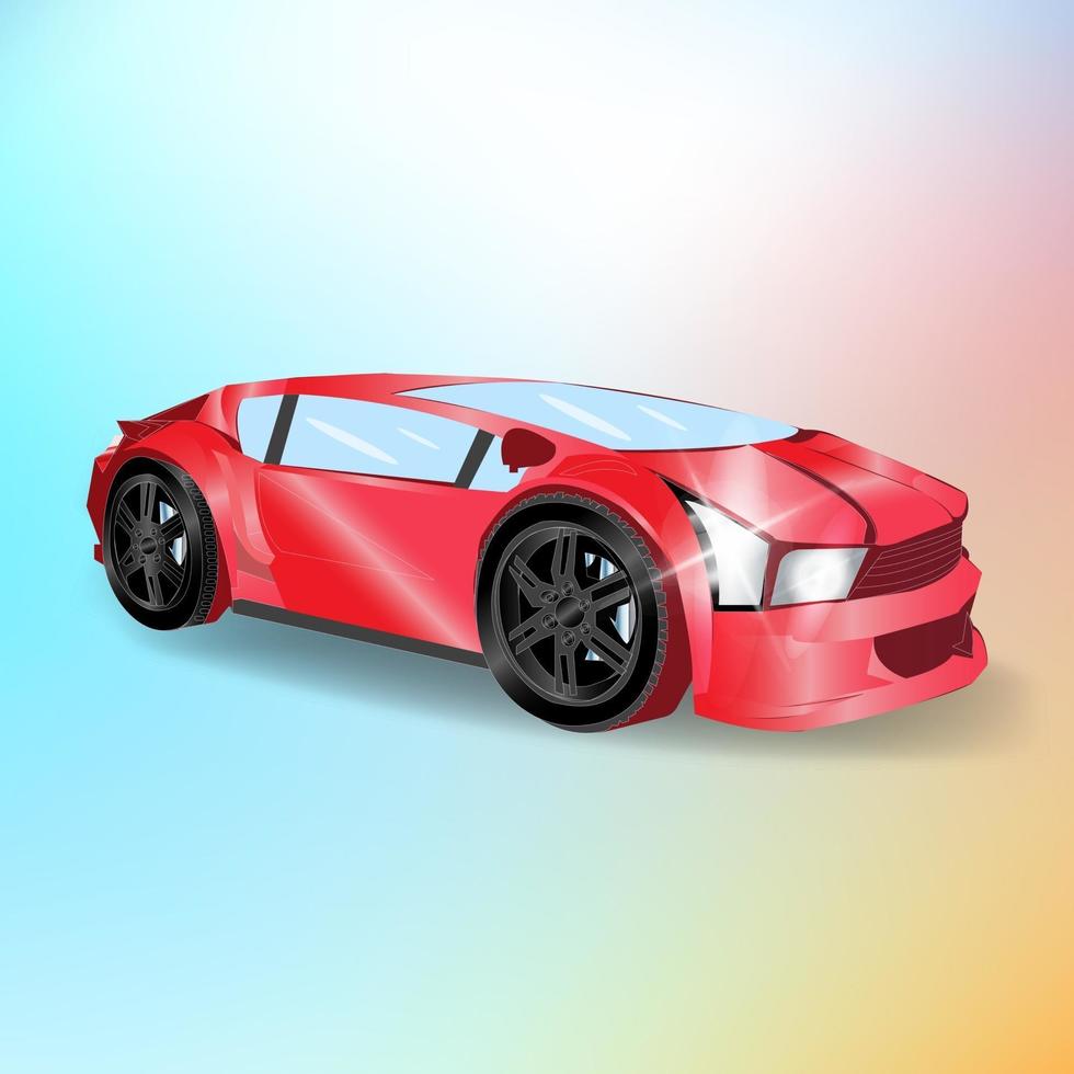 vector de diseño de super coche. arte realista moderno único. automóvil deportivo de lujo rojo