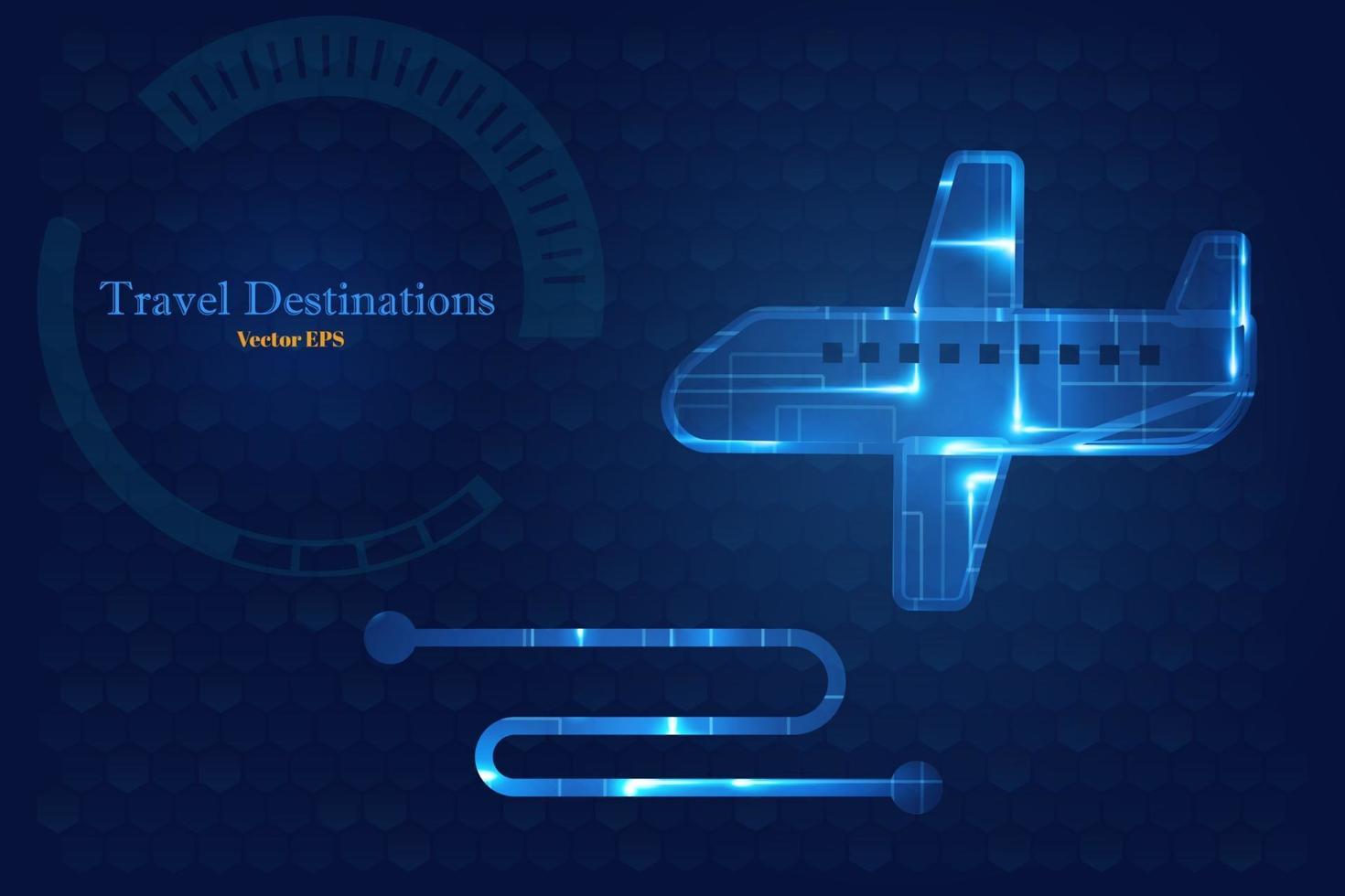 Abstract blue airplane flight transport sign vector