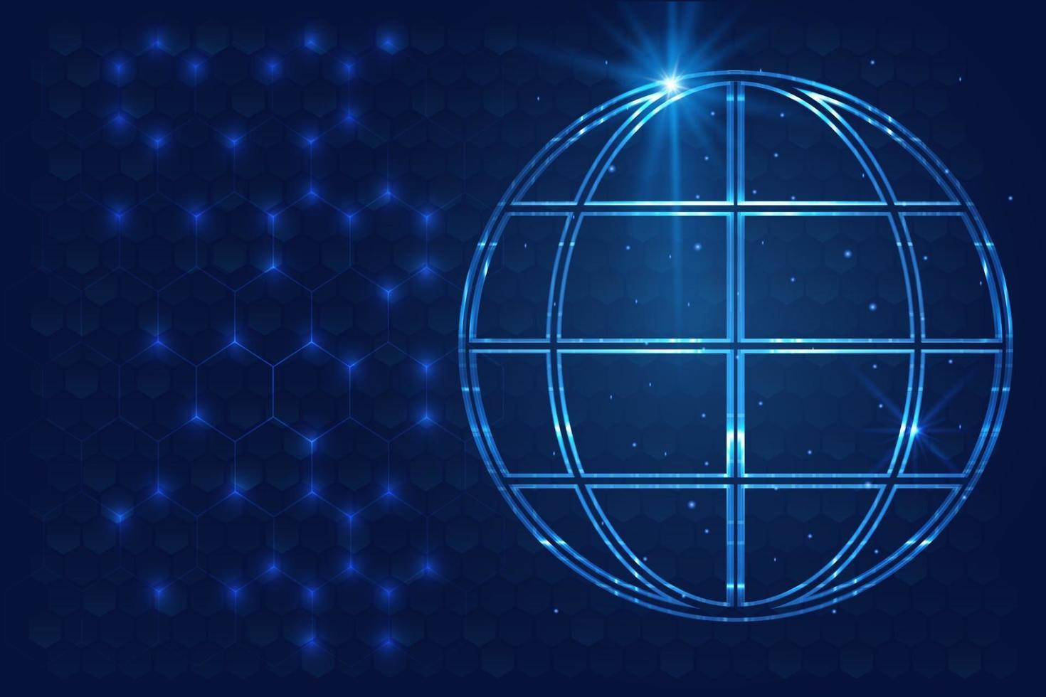 Futuristic glow world globe interface, a sense of science and technology abstract graphics vector