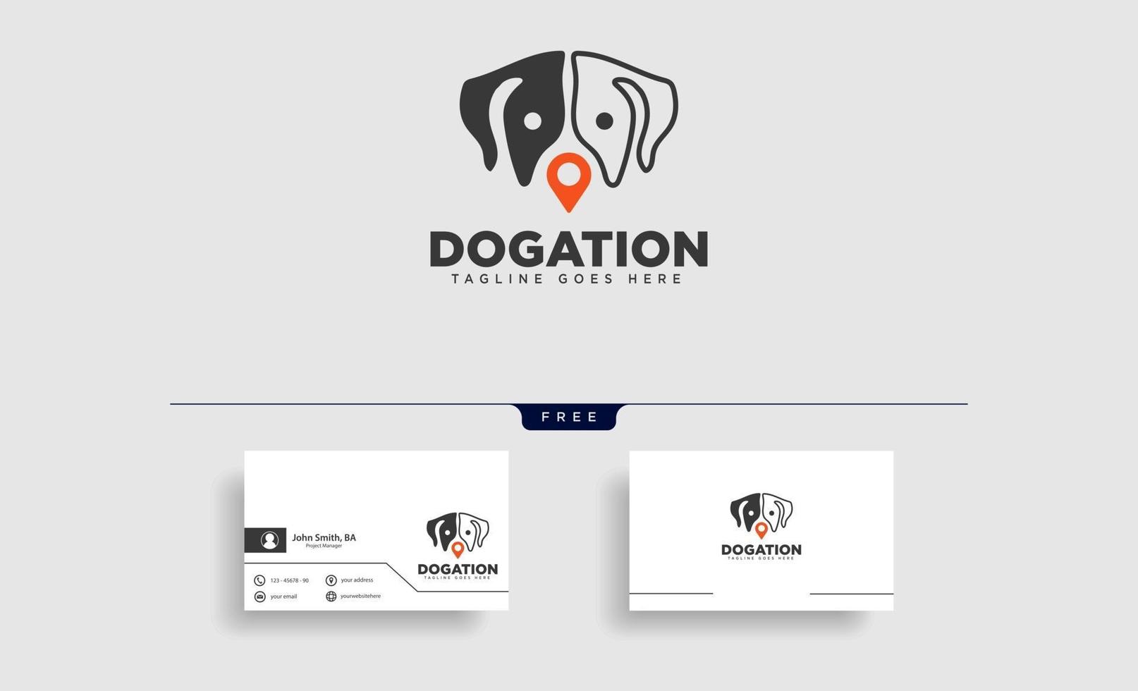 dog pet animal pin location logo template vector icon element isolated