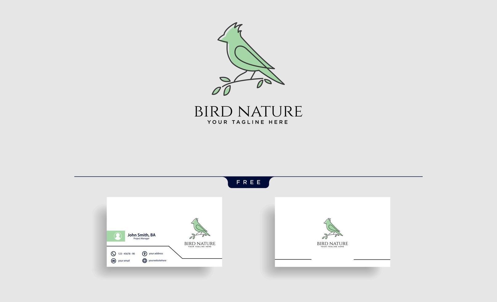 elemento de icono de vector de plantilla de logotipo de arte de línea de pájaro tarareando aislado