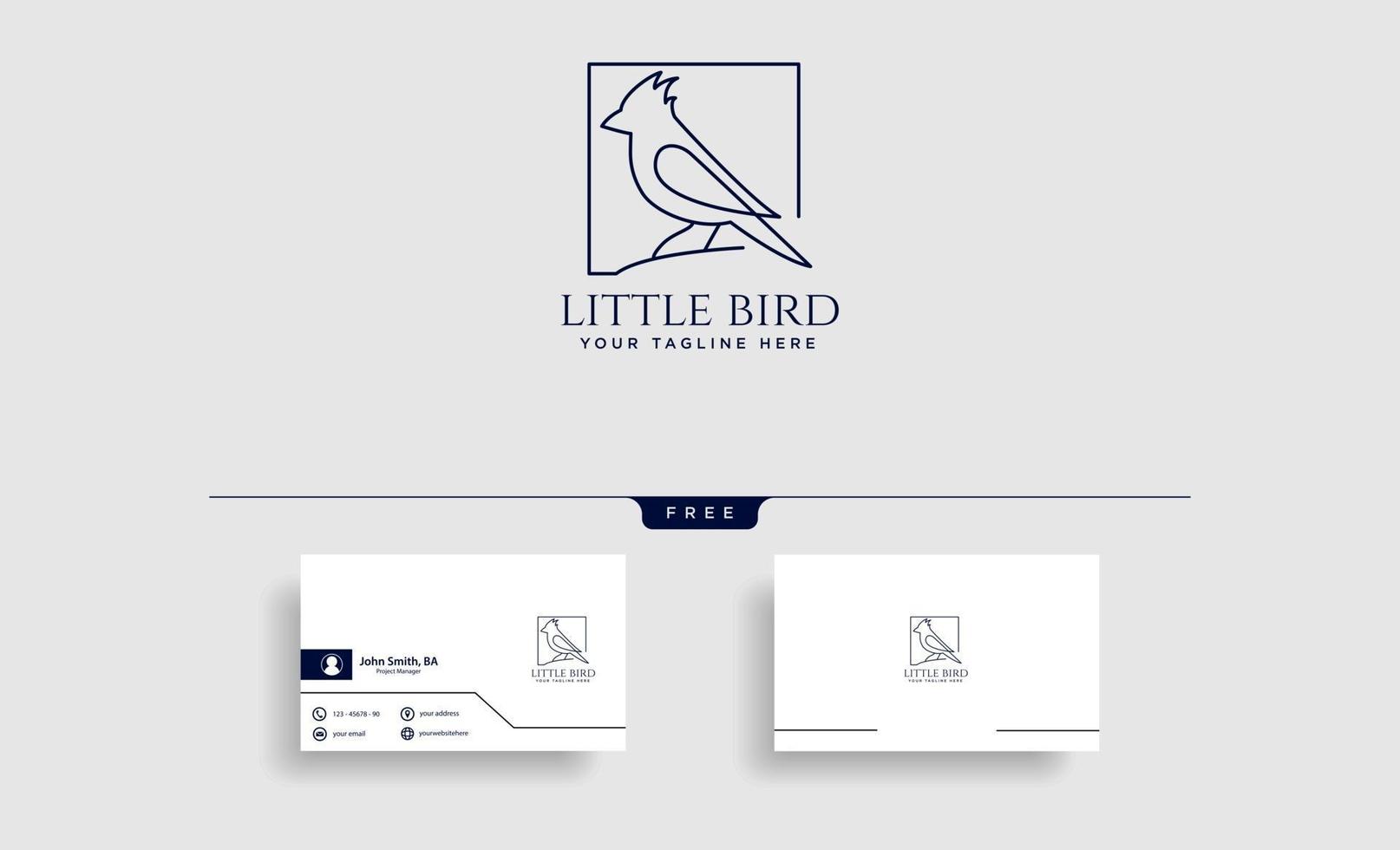 elemento de icono de vector de plantilla de logotipo de arte de línea de pájaro tarareando aislado