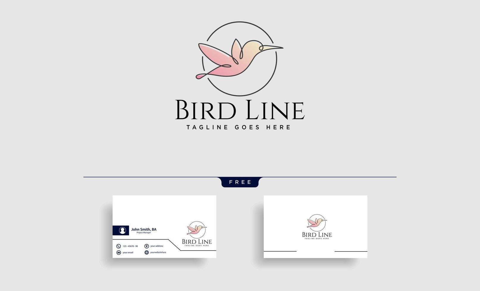 flying humming bird line art logo template vector icon element isolated