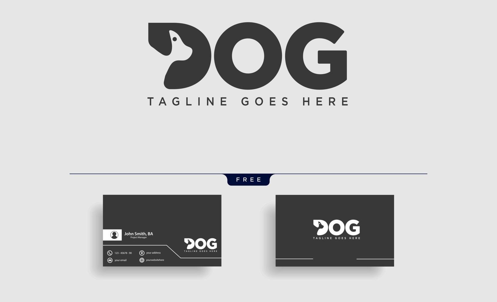 letter D dog pet animal line art style logo template vector icon element isolated