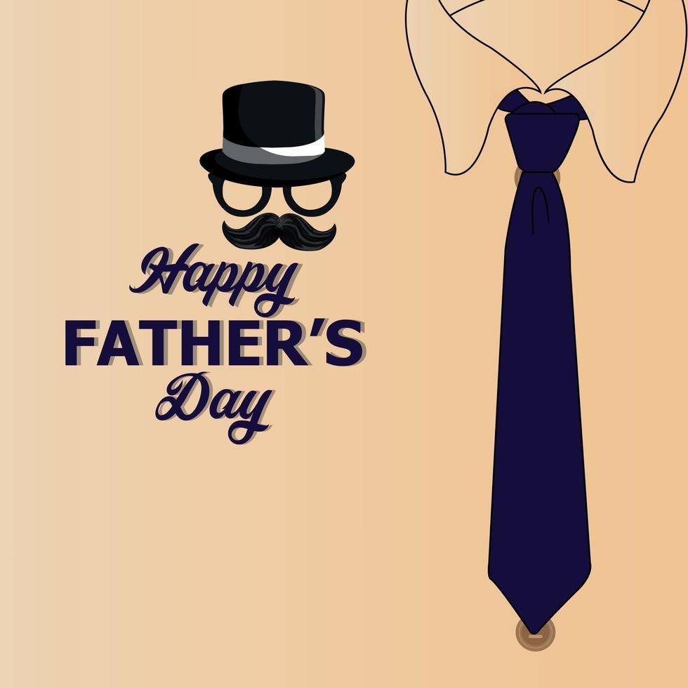 Happy fathers day vector design concept with mostache and hat