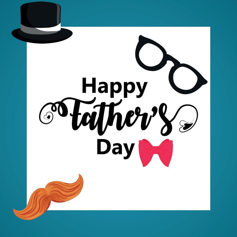 Realistic happy fathers day with mustache vector