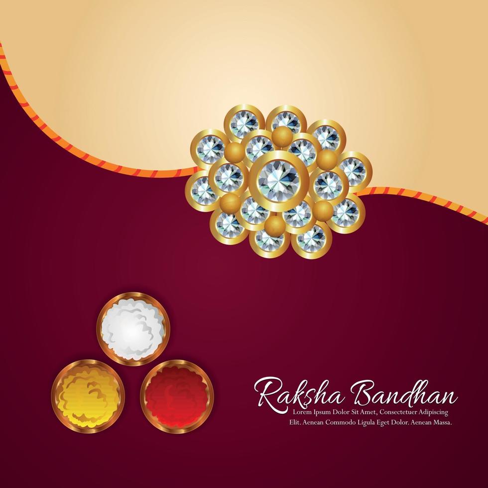 Indian festival of happy raksha bandhan festival of brother and sister on creative background vector