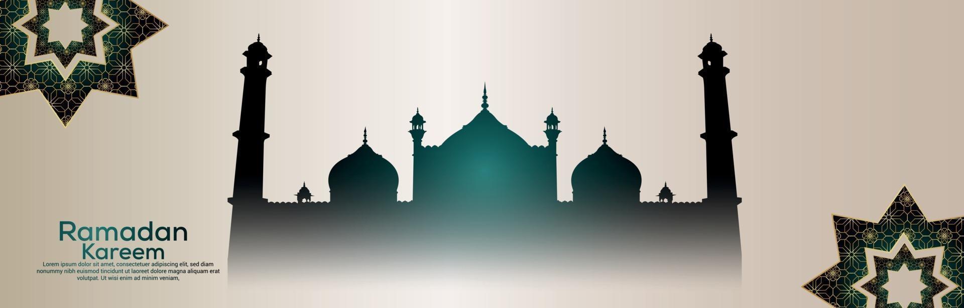 Islamic festival ramadan kareem with mosque vector