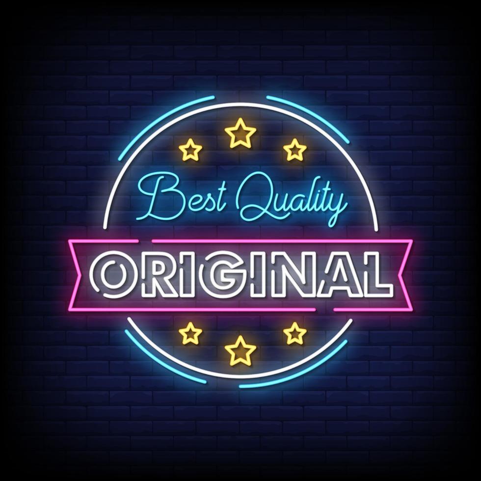 Best Quality Original Neon Signs Style Text Vector