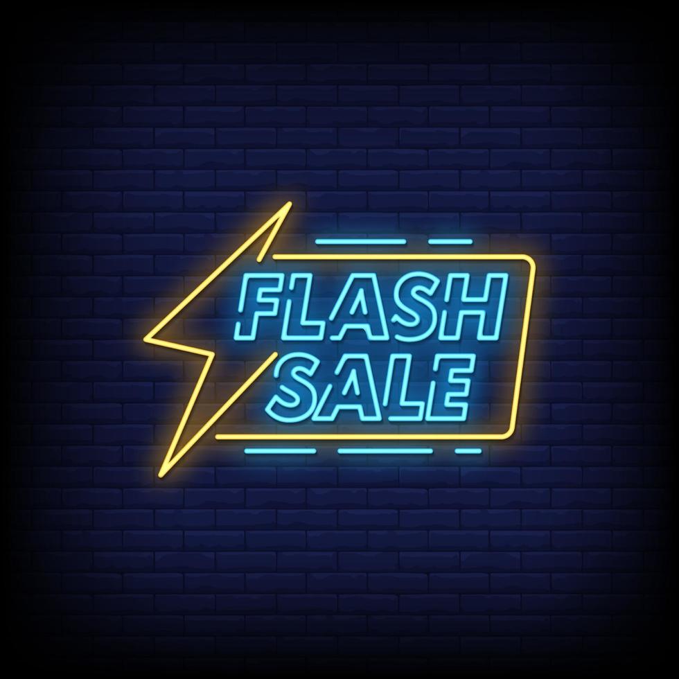 Flash Sale Neon Signs Style Text Vector