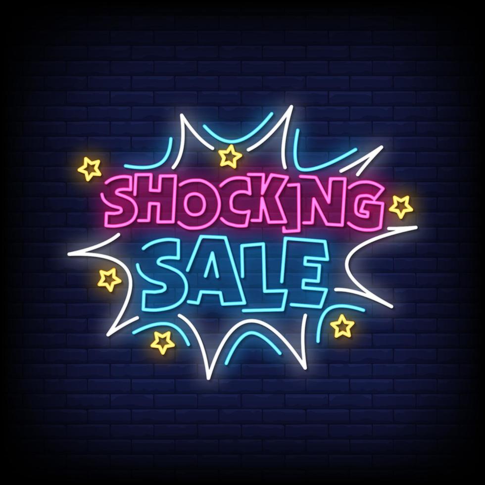 Shocking Sale Neon Signs Style Text Vector