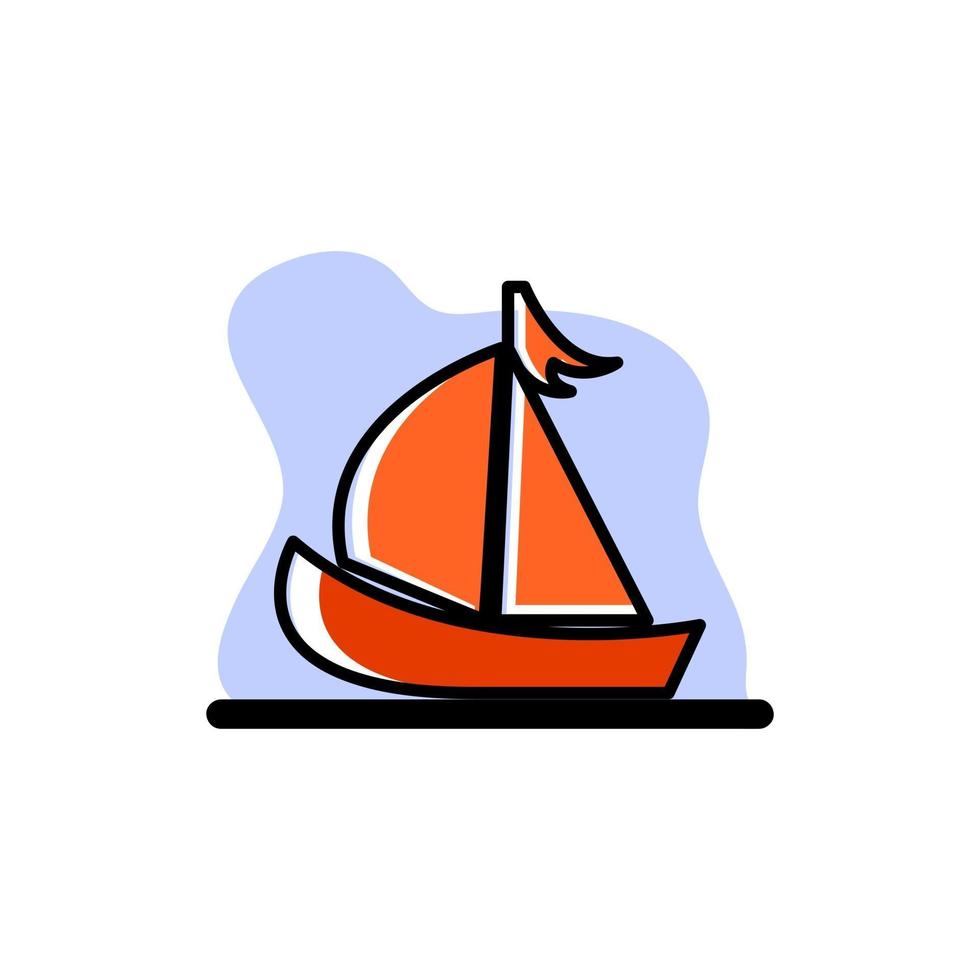 icono de diseño de ilustración de vector de barco de vela