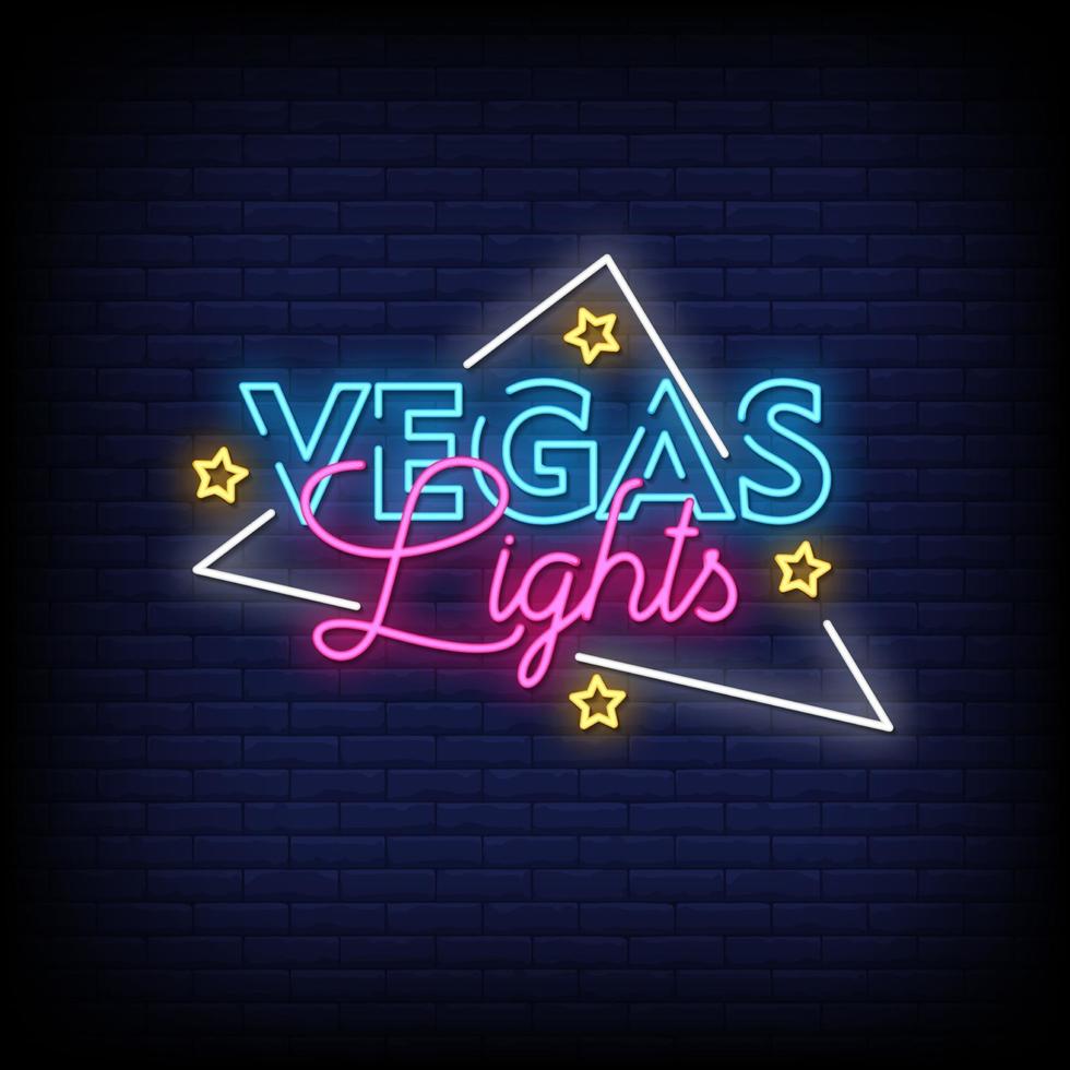 Vegas Lights Neon Signs Style Text Vector