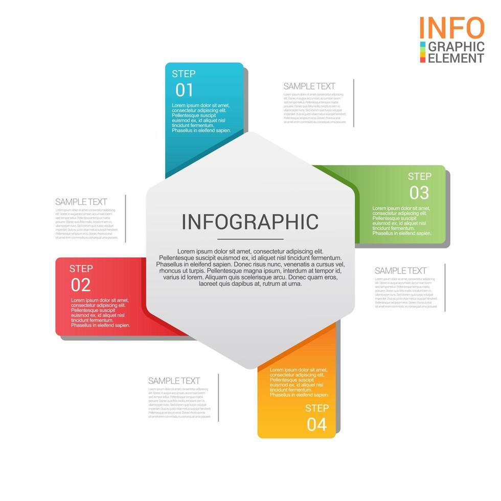 Modern business infographic 4 step vector template