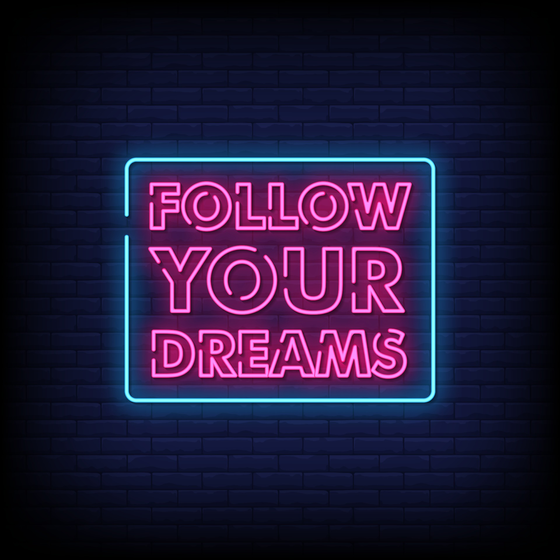 Follow Your Dreams Neon Signs Style Text Vector 2418381 Vector Art at Vecteezy
