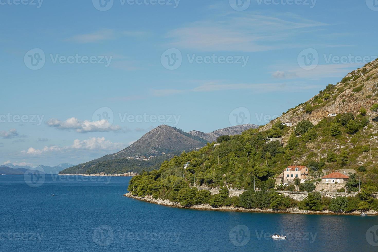 Residential area on coasline of Dubrovnik Croatia photo