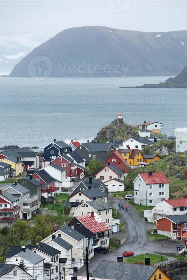 Culture and life in the northern most town of Honningswag in Norway photo