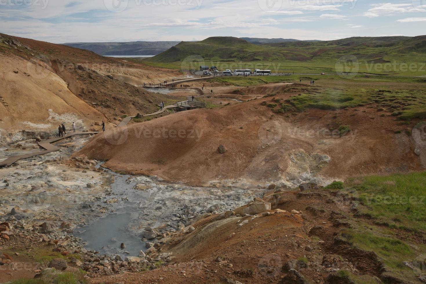 Seltun área geotérmica en Krysuvik, la península de Reykjanes, Islandia foto