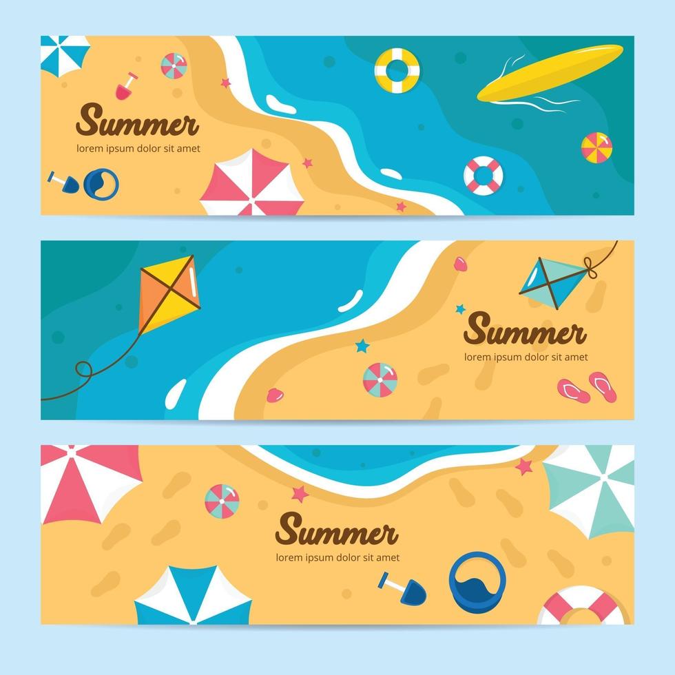 conjunto de banner de evento de verano vector
