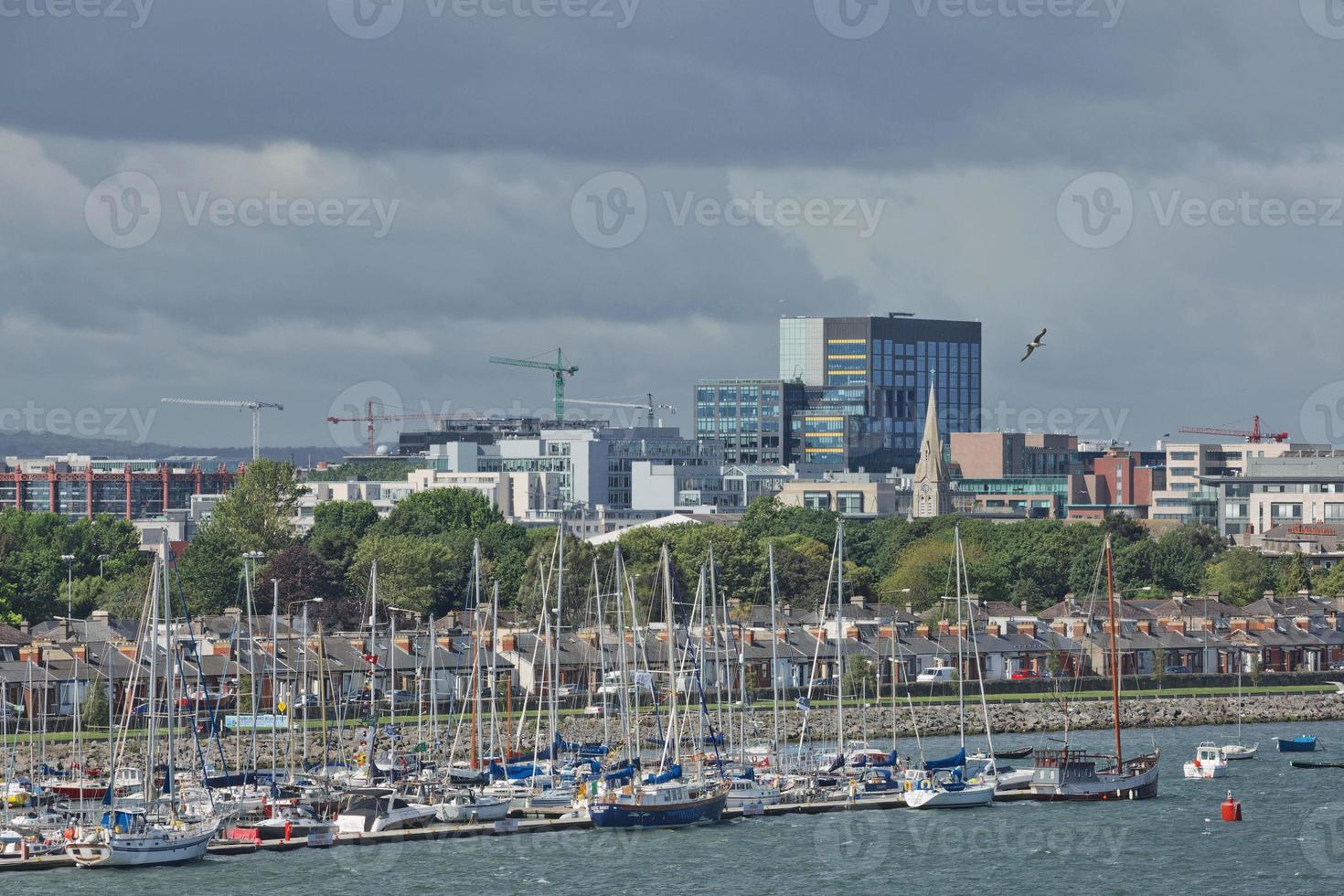 Sailboats in the harbor near Dublin Ireland photo