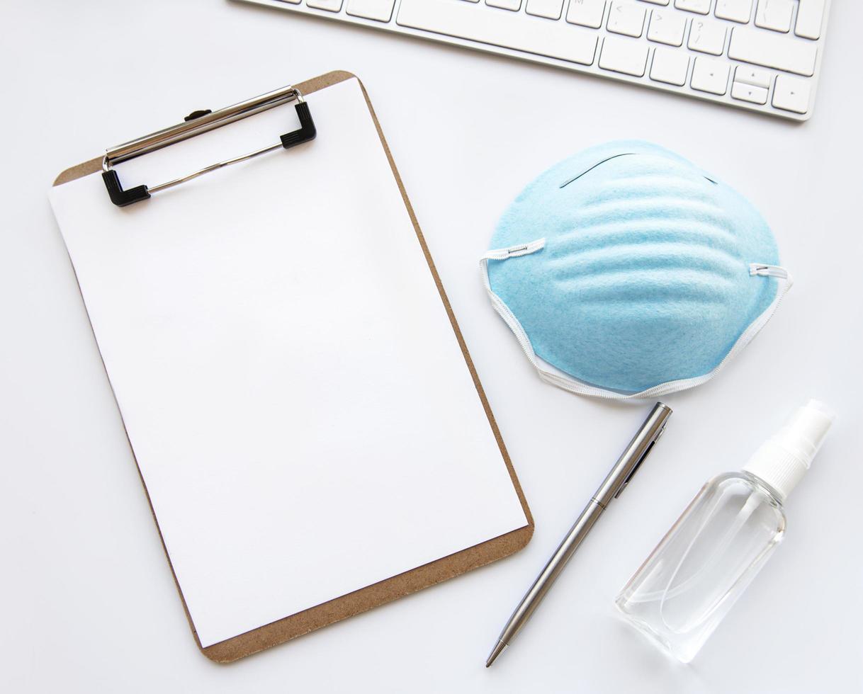 Clipboard and protective equipment photo