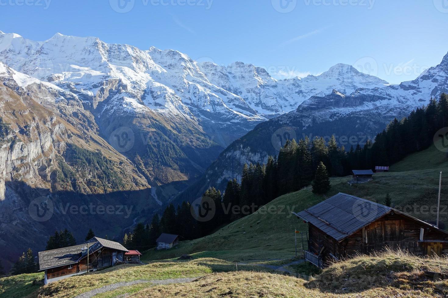 vista panorámica de los alpes suizos foto