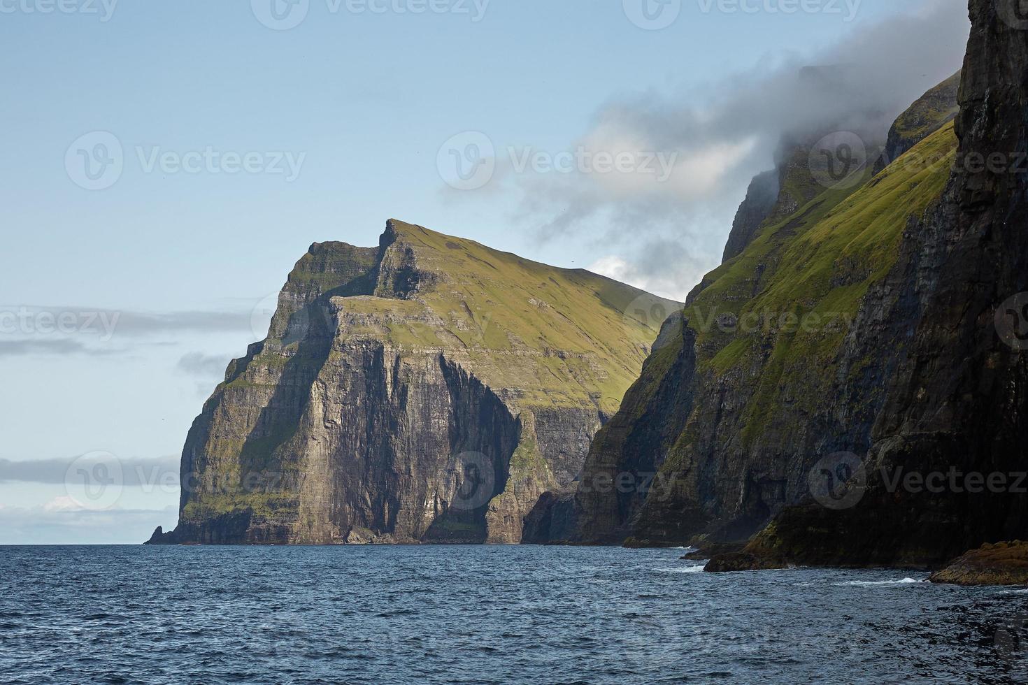 Wild and rocky coast of Faroe Islands Denmark photo