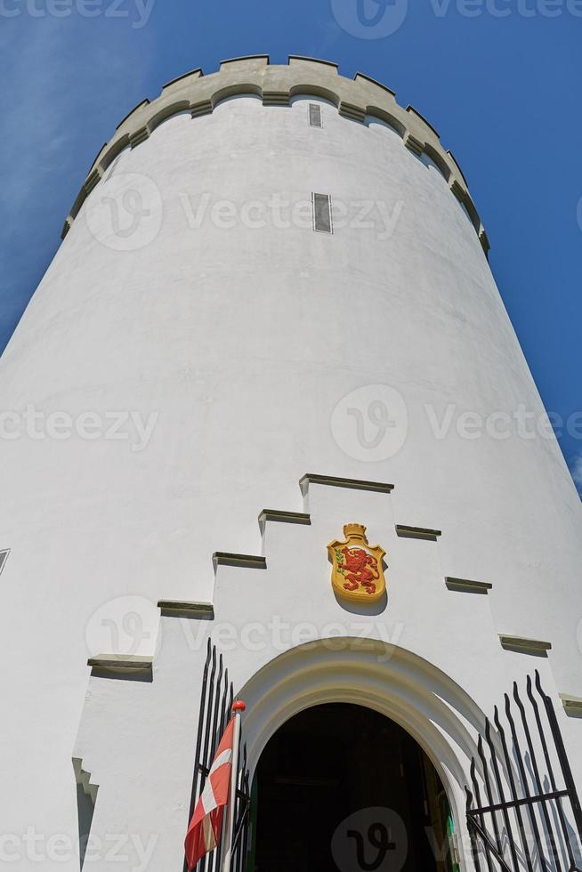 Old white water tower on rampart in city Fredericia Denmark photo