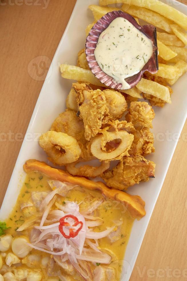 Typical and Traditional Peruvian Dish Seafood Ceviche photo