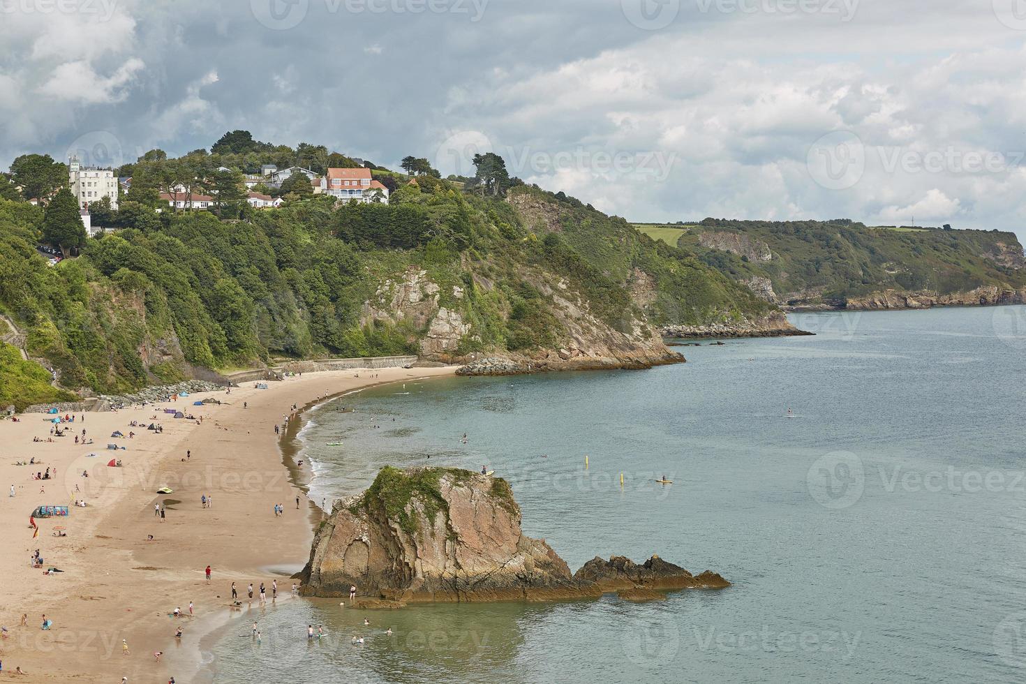 People on the beach in Tenby Wales UK photo