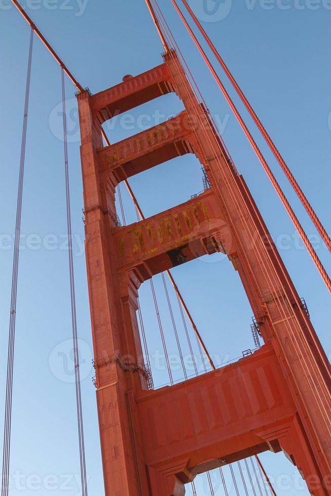 Detail of Golden Gate Bridge in San Francisco California United States photo